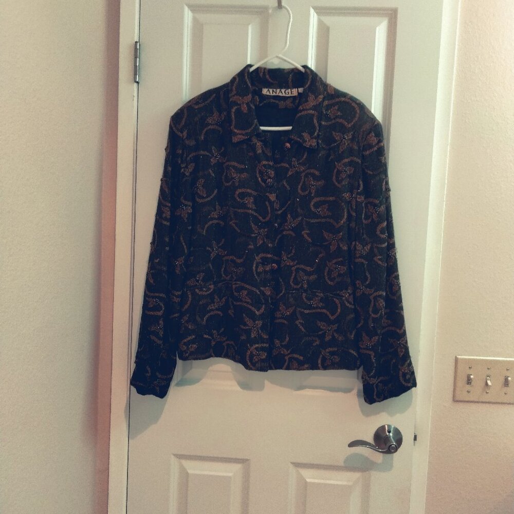 Jacket - One of a Kind -   Size XL - Brown with exquisite beading